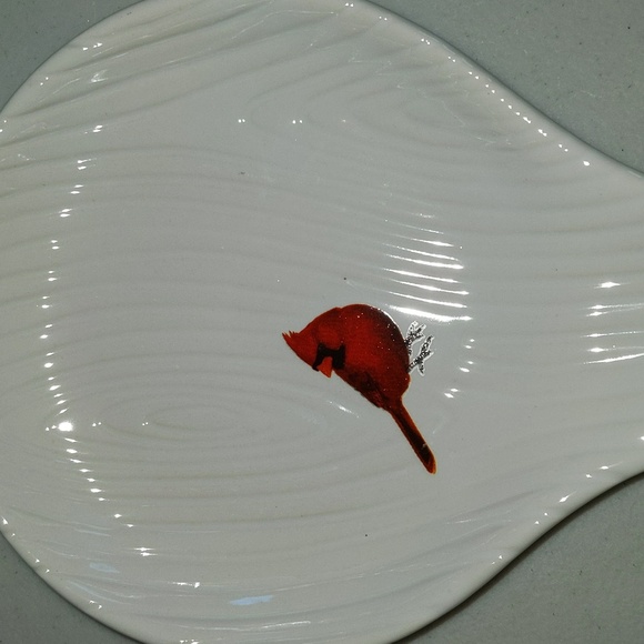 Temptations by Tara Seasonal Red Cardinal Bird Ceramic Kitchen Spoon Rest New - Picture 2 of 6